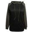 thumbnail image 4 of Fesfesfes Women Hooded Casual Long Sleeve Hoodie Patchwork Ladies Tops Sweatshirts or, 4 of 6