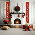 thumbnail image 5 of Merry Christmas Door Banner with String Lights, Porch Signs Welcome Banner, Hanging Decor Yard Sign for Front Door Wall Cover Party Supplies Outdoor Indoor,71X12In(D), 5 of 6