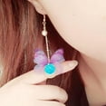 thumbnail image 4 of 10x lindo colorido mariposa pendiente decoración horquilla pelo joyería blanco rojo Yuyangstore linda decoración para el cabello con aretes, 4 of 8