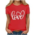 thumbnail image 6 of Ailaofu Womens Love Shirt Casual Loose Short Sleeve Letter Heart Graphic Tee Summer Tops, 6 of 7