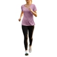 thumbnail image 5 of Weikingp Fitted Tees For Women，Short Sleeve Shirts Slim Fitted Casual Shirts Built In Padded Bra Tops For Women Short Sleeve Shirts Scrub Undershirt Short Sleeve Purple XL, 5 of 9