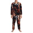 thumbnail image 3 of Fotbe Red Panda Autumn Branches Pijama de Hombre con Estampado de Manga Larga, Conjunto de 2 Piezas, Ropa de Dormir Suave y Cómoda con Bolsillos-Medium, 3 of 7