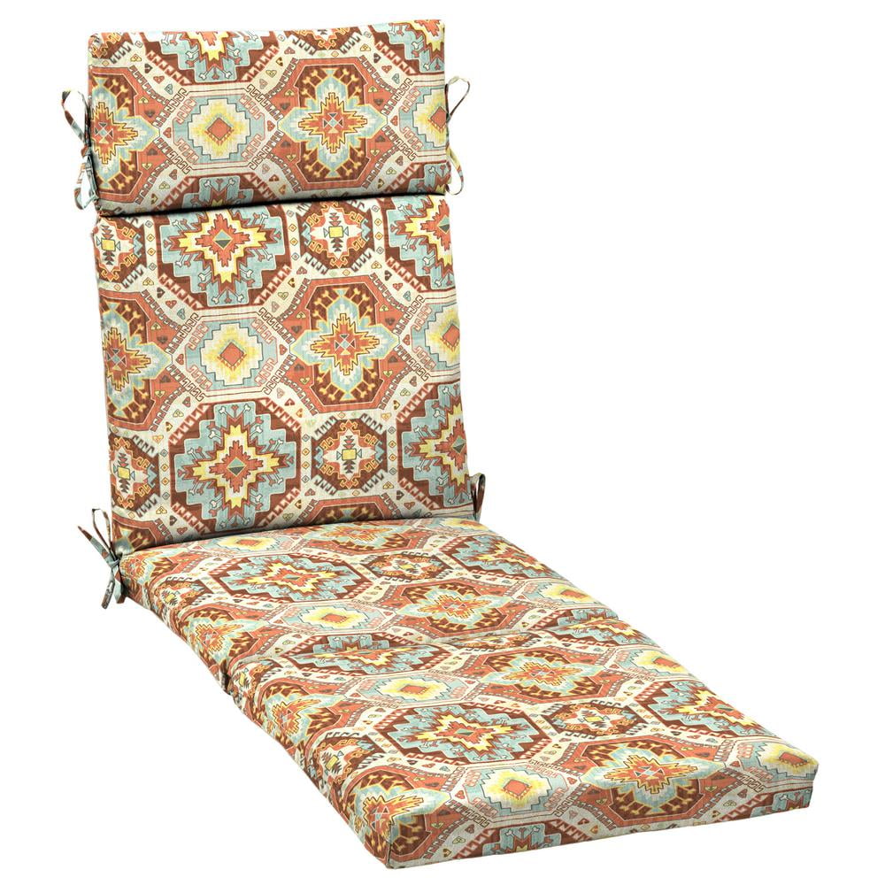 Hampton Bay 21 In X 29 5 In Russet Geo Outdoor Chaise Lounge Cushion Walmart Com Walmart Com