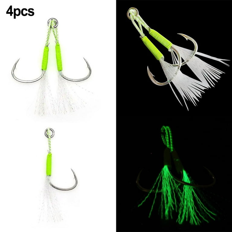 YLLSF Fly Fishing Hook With Luminous Fishing Hook Cast Jig Assist Hook For  Sea Fishing