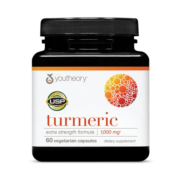 Youtheory Turmeric Curcumin Supplement with Black Pepper BioPerine, Powerful Antioxidant Properties for Joint & Healthy Inflammation Support, 60 Capsules