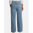 thumbnail image 3 of Time and Tru Women's Wide Leg Cargo Jeans, 31" Inseam, Sizes 0-20, 3 of 5