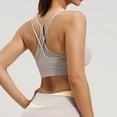 thumbnail image 7 of vdgthytj Sports Bras for Women Breathable Wireless Padded Underwear Supportive Crisscross Back Full Coverage Workout Bras(XX-Large,Gray), 7 of 7