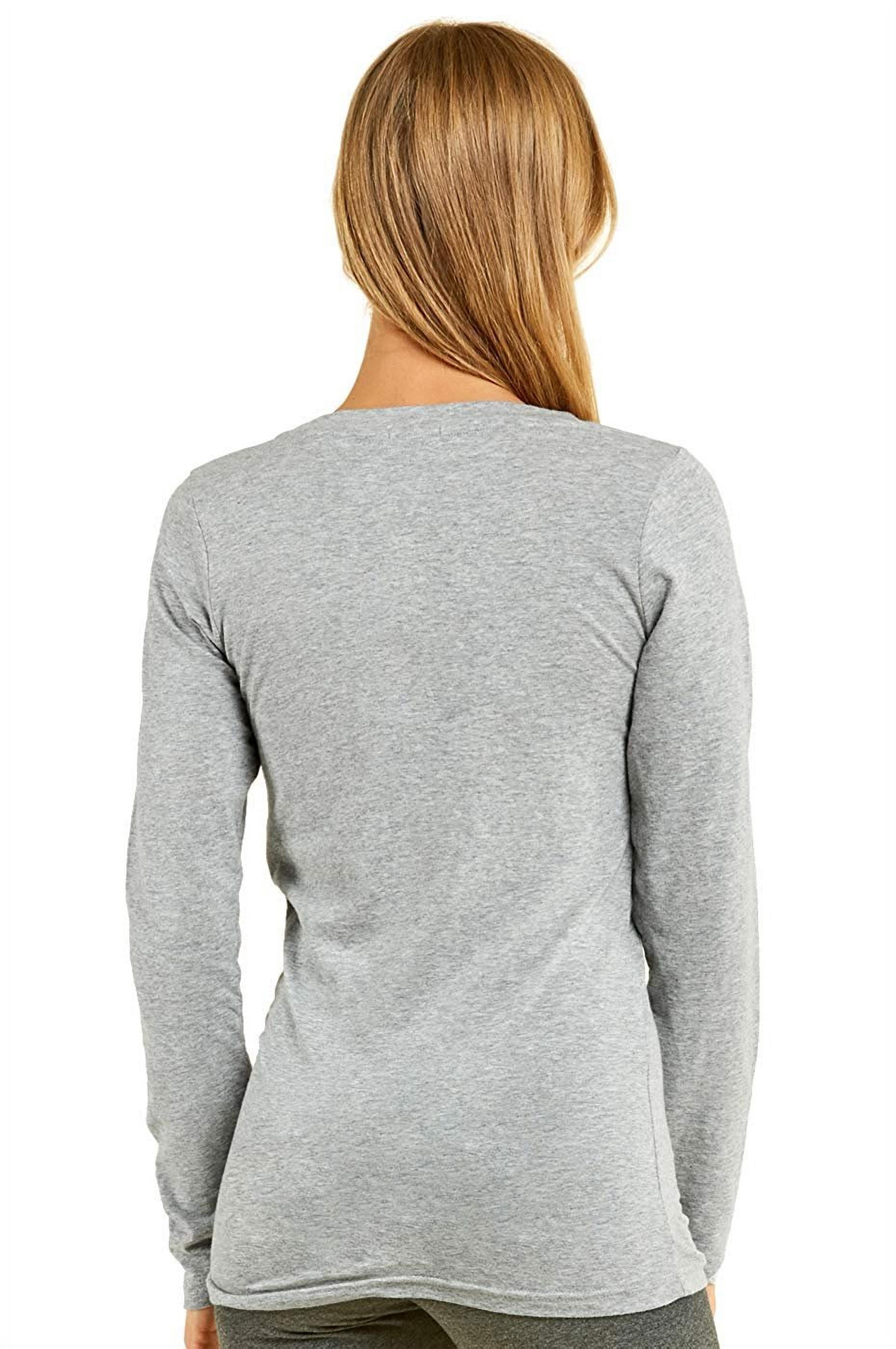 Basic Grey Fitted Scoop Neck T Shirt