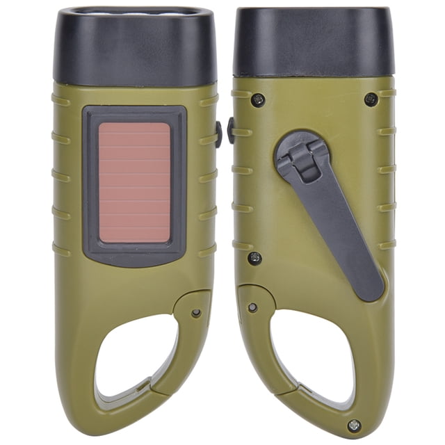 Jadeshay Linterna de Emergencia portátil, Linterna de manivela de Mano Solar, Linterna LED de Emergencia portátil para Escalada, Camping, iluminación al Aire Libre(Verde)