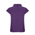 thumbnail image 6 of Miluxas Tops Clearance Plus Size Women's Solid Color Short Sleeve Open Button Pullover Loose Cotton Shirt Purple 8(L), 6 of 6