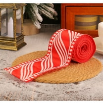 2026 CISIL & Christmas Ribbons for Crafts 2.36" × 5 Yd Merry Christmas Ribbon with Glitter Christmas Tree and Xmas Balls Fabric Wrapping Ribbon for Wreaths, Tree Topper Bows, Home Party Decor (Red)