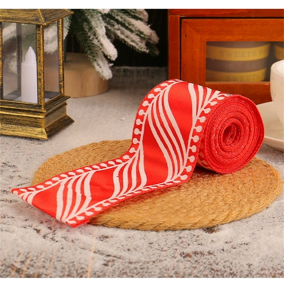 2026 CISIL & Christmas Ribbons for Crafts 2.36" × 5 Yd Merry Christmas Ribbon with Glitter Christmas Tree and Xmas Balls Fabric Wrapping Ribbon for Wreaths, Tree Topper Bows, Home Party Decor (Red)