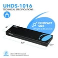 thumbnail image 5 of OREI OREI 1 in 16 4K Out HDMI Splitter 4:4:4 8-bit - HDMI 2.0, HDCP 2.2, 18 Gbps, 4K @ 60Hz HDMI Duplicator/Distributor UltaHD High Resolution (UHDS-1016) (1x16), 5 of 7