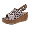 thumbnail image 5 of Dakaela Women's Wedge Platform Sandals 2.75 Inch Open Toe Slingback Espadrille Comfortable Leopard Cork Heeled Summer Beach Slides Shoes Size 6-10, 5 of 6
