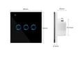 thumbnail image 5 of Smart Life Wifi Voice Touch On / Off 1/2/3 Gang Wall Light Switch Work Home Glass Panel Backlight ,Long Service Life, 5 of 6