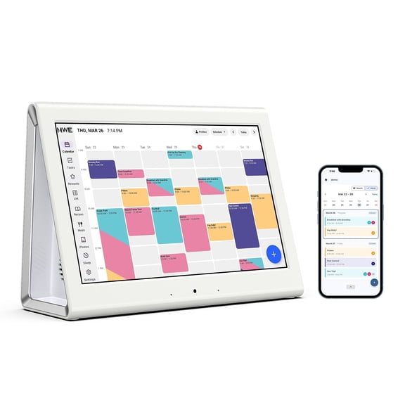 Smart Digital Calendar Wall Touch Screen,MWE Calendar APP Electronic Family Calendar with Tasks, Meal Planner, Photo Album, Desk Stand,Gift Packaging