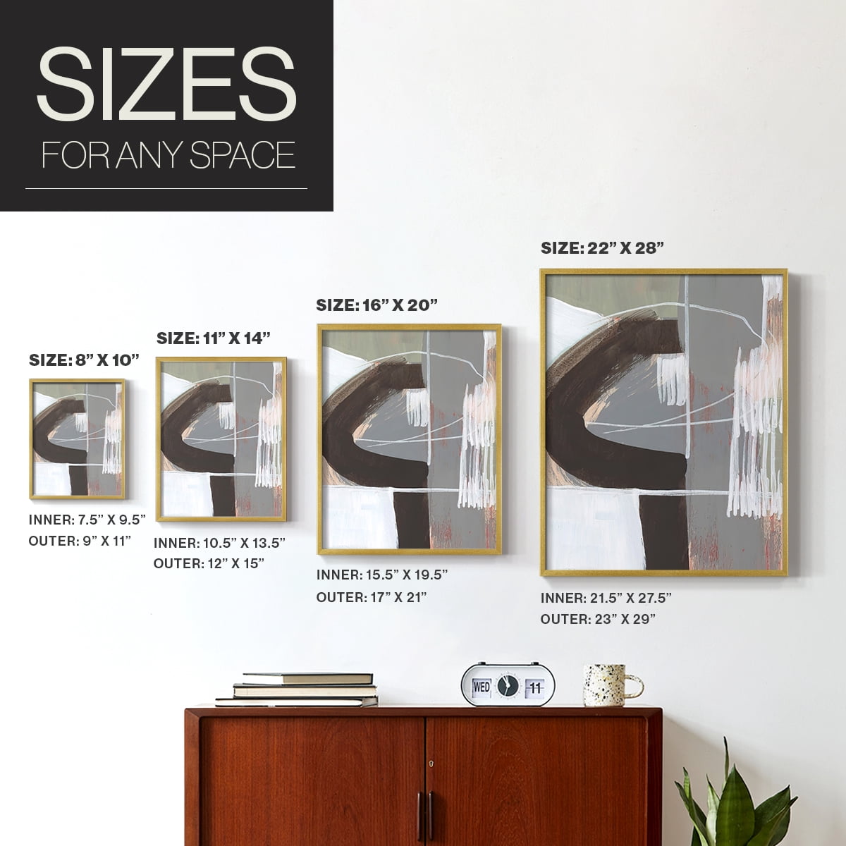 Arching Neutrals IV in Paper Solid Wood 22 x 28 Framed Print