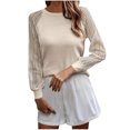 thumbnail image 2 of AXXD Women's Sweatshirts Basic Summer 2024 Trendy Round-Neck Long Sleeve Casual T-shirt Top Solid Blouse, 2 of 7