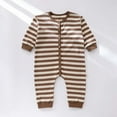 thumbnail image 4 of vdgthytj Infant Newborn Boy Girl Romper Striped Long Sleeve Button One-Piece Jumpsuit Baby Spring Fall Clothes, 4 of 4