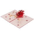 thumbnail image 2 of Tarjetas de Navidad 3D hechas a mano, carrito de ciervos bellamente grabado, tarjetas de felicitación emergentes 3D para escribir bendición, 2 of 5