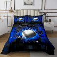 thumbnail image 1 of Erosebridal Baseball Quilt Sets for Queen Size Bed,Gradient Geometric Bed Set,Blue Black, 1 of 5