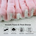thumbnail image 2 of Sherpa Fleece Throw Blanket, King Size Soft Fuzzy Throw Blankets, Pink Warm Blanket, Cozy Fluffy Comfy for Sofa, Couch, Bed, Camping, Travel, 90" x 106", 2 of 8