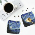 thumbnail image 4 of Naloa The Starry Night Coasters for Set of 4 - PU Leather Coasters, Coasters for Table Cup Tea Coffee Beer, Decorative for Kitchen Homedecor (Round), 4 of 6