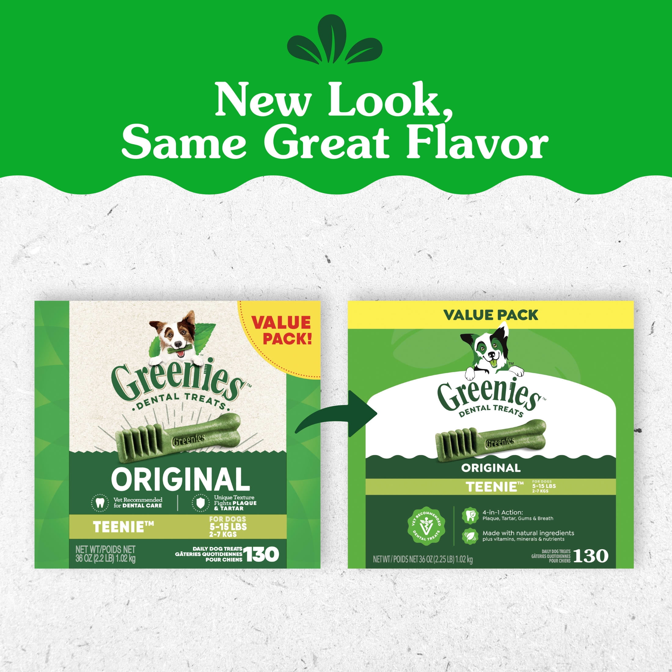 (24 pack) Greenies Teenie Size Original Flavor Adult Natural Dental Dog Treats, 130 Count