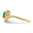 thumbnail image 4 of Real 14kt Yellow Gold Emerald and Diamond Heart Ring Size: 7; for Adults and Teens; for Women and Men, 4 of 5
