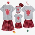 thumbnail image 3 of Pijamas familiares a juego de Navidad, diseño exclusivo, sombrero de Navidad, elfo, Papá Noel, conjunto de Pijamas cortos, 3 of 3