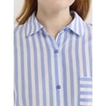 thumbnail image 3 of Joyspun Women’s Woven Long Sleeve Button Front Sleepshirt, Sizes XS-3X, 3 of 7