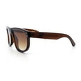 thumbnail image 6 of Gentlemanly Oversized Curved Top Racer Plastic Horned Retro Sunglasses All Brown, 6 of 7