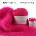thumbnail image 3 of Juego de ovillos de lana de 50g y 20g, bufanda de invierno de 2 hebras, Kit de hilo de ganchillo tejido a mano suave, suministros para tejer gorro, accesorio de costura, rosa y rojo Inevent HA010946-06, 3 of 7