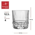 thumbnail image 2 of Bormioli Rocco America '20s DOF Glass - Set of 4, Vintage-Inspired Faceted Tumblers - Thick Diamond Cut Base - Whiskey, Negroni & Cocktail Glasses, 12.5 Oz. Drinkware, Made in Italy - Dishwasher Safe, 2 of 9