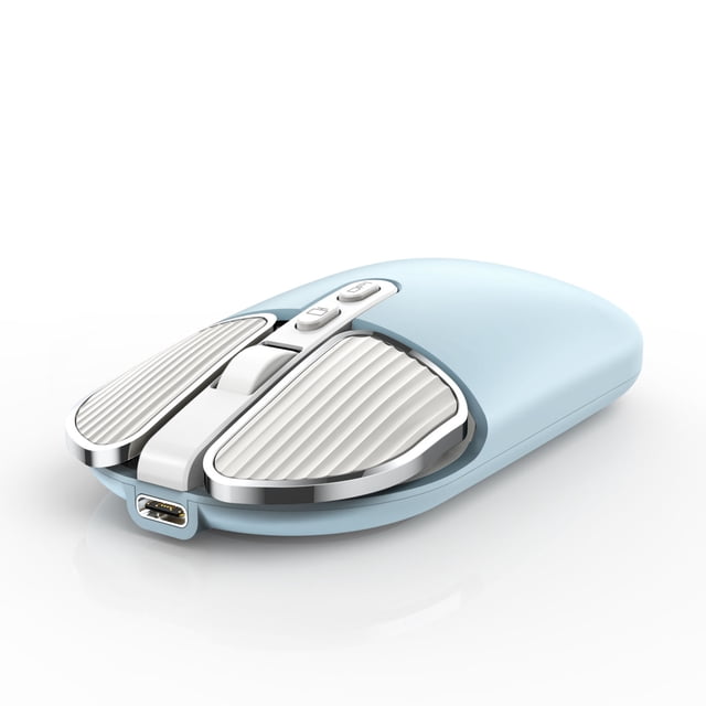 Mistaha Wireless Mouse with UV Skin-Friendly Coating, Silent Design, One-Click Desktop, Precise Positioning, 500mAh Rechargeable Battery - Blue