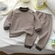 thumbnail image 4 of Conjuntos de blusas y camisas de cuello redondo y manga larga para niños, conjunto de pijama informal cálido de manga larga y pantalones largos para el hogar, conjunto de dos piezas para niños, conjun, 4 of 5