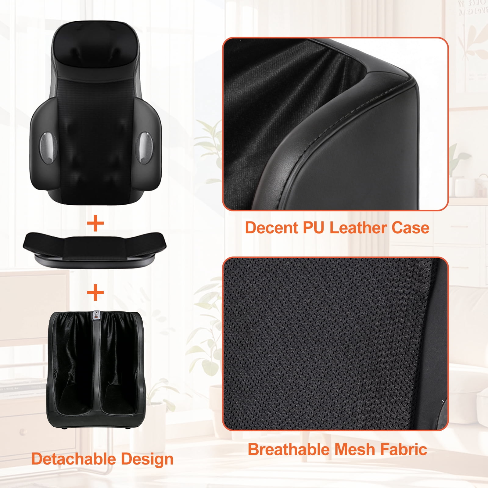 Portable Massage Mat with Shiatsu Kneading & Vibration, 3-in-1 Back Neck Calf Massager with Heating for Full Body Relief, Home Office Massage Cushion with Remote Control & Adjustable Modes