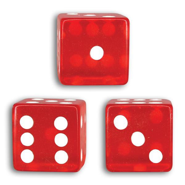 CLEAR ACRYLIC 1" CUBE WITH 3 RED DICE INSIDE 1 PAIR FREE SHIPPING 