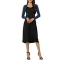 thumbnail image 2 of MODA NOVA Juniors Elegant Solid Color Long Sleeves Bolero Shrug Dark Blue S, 2 of 5