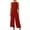 Red, variant on 2 Piece Linen Sets For Women Summer Lightweight Outfits Sleeveless Crewneck Plain Color Crop Top Tops Loose Long Pants Fashion Matching Lounge Clothes