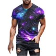 thumbnail image 2 of Zylanna Men's T-Shirts Tee, Crew Neck Sky Print Summer Short Sleeve Fashion Tops for Mens Multicolor, 2 of 5
