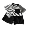 thumbnail image 4 of Amidoa Boys Summer Outfit Sets 2 Piece T-Shirt Graphic Cotton Tank Top and Shorts Set Kids Clothing Sets Black Size 1T, 4 of 7