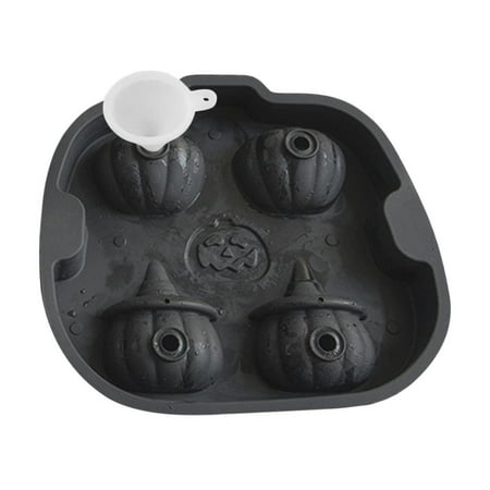 

Silicone 4 Holes Pumpkin Ice Mold Ice Tray Mould DIY Cake Candle