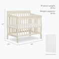 thumbnail image 3 of Dream On Me Aden 4-in-1 Convertible Mini Crib In French White, Greenguard Gold Certified, 3 of 8