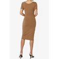 thumbnail image 2 of TheMogan Robe Midi Moulante en Jersey de Coton Extensible à Manches Courtes pour Femmes, 2 of 6