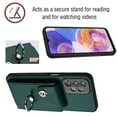 thumbnail image 5 of Wallet Case Compatible for Samsung Galaxy A13 4G with Card Holder, Rotation Finger Ring Kickstand Card Slots Case, Classic PU Leather Shockproof Magnetic Button Cover for Galaxy A13 4G, Green, 5 of 6