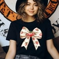 thumbnail image 3 of Women’s Strawberry Bow T-Shirt, Cute Vintage Style Fruit Ribbon Graphic Tee, Natural, Size XL, 3 of 6