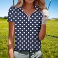 thumbnail image 5 of Puntoco Womens Golf Polo Shirts Summer Short Sleeve 1/4 Zip Tops Moisture Wicking Casual Tennis Activewear Navy M(M), 5 of 5