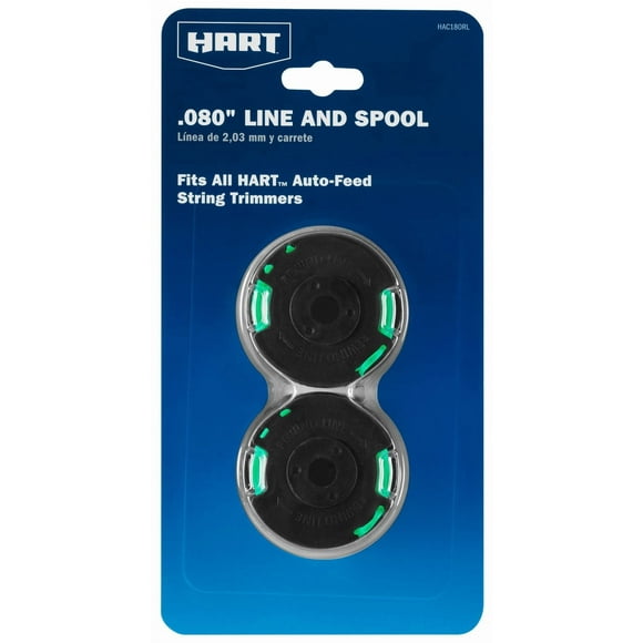 HART Ensemble de deux bobines de fil préenroulé de 0,080 po pour coupe-herbe sans fil