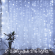 thumbnail image 2 of Guirnalda de luces LED con forma de carámbano Dinheiro, 16,4 pies, 216 luces LED, inserto de luz de hadas estrellada para bodas, fiestas y jardines, 2 of 5